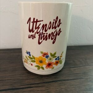 Vintage Capri Bake Serve n Store Sweet Flower Utensil‎ Canister/Holder